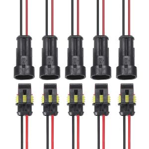 2 ขาเชื่อมต่อกันน้ํา Connector ชายและหญิง 20AWG ลวดเหมาะสําหรับรถบรรทุกเรืออื่นๆการเชื่อมต่อสายไฟ 5 คู่