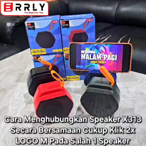 Speaker Bluetooth ERRLY X313 Speakers Wireless Portable Music Box X-313 TWS 2 IN 1 + Stand Phone Hp