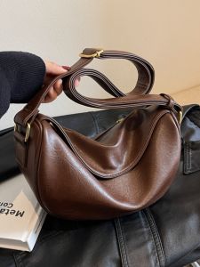 Korean Style Large Capacity Womens Crossbody Bag Versatile Dumpling Shape Single Shoulder Bag Casual Fashion Handbag