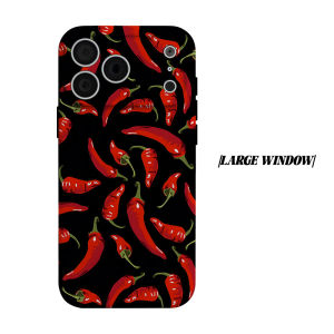 BILIBILI | Black Red Chili Pepper Phone Case for iPhone 18 17 16 15 14 13 12 11 Air Pro Max Plus Double-layer Cover