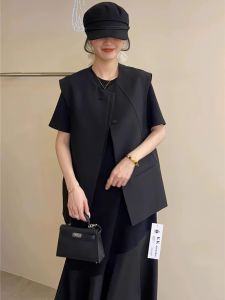 Suit Vest Womens Outwear Vest Autumn 2024 New Arrival Fancy Bandage Dress Loose Temperament Small Waistcoat