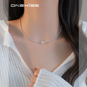 Fashionable S925 Pure Silver Sugar Cube Necklace Womens High-End Sensation 2025 New Popular Lockbone Chain Necklace Accessory