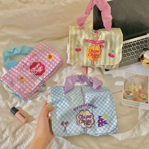 กระเป๋าเครื่องสำอางแบบพับได้แบบพกพาสำหรับผู้หญิง กระเป๋าถือแบบแยกได้ 3-in-1 กระเป๋าใส่ของแบบพกพาขนาดเล็ก กระเป๋าถือสุดหรูหรา