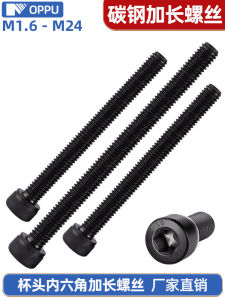 High Strength Carbon Steel Inner Hexagonal Screw 12.9 Grade Full Tooth Extended Length Bolt Cup Head Long Shank M2-M6 Fastener