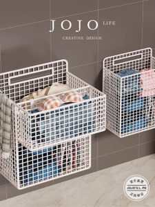 JOJOS L PD ตะกร้าผ้าสกปรกติดผนังห้องน้ำใช้ในบ้านตะกร้าเก็บสไตล์นอร์ดิกสีบริสุทธิ์ตกแต่งห้องนั่งเล่น
