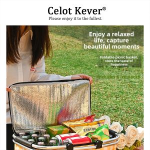 Folding Insulated Picnic Basket