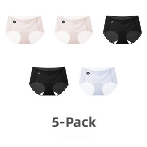 PIER N°5 | Herbal Initial Color Ice Silk Seamless Womens Underwear Summer Thin Cool Feeling Mask Pants Extended Crotch Antibacterial Mid Waist Triangle Panties