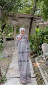 MDLY Baju gamis wanita muslim/Gamis Motif Etnik Modern/Baju Gamis Printing/Daleera Dress by MDLY