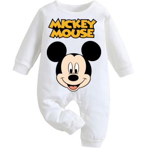 Disney | Hot Selling Kawaii Newborn crawling suit Baby One-piece suit Cotton Printed Baby Rompers Lightweight Breathable Onesie Perfect