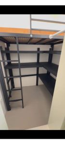 Loft bed with L shape shelf customize singapore /helper room/smaller size room/unity room