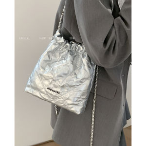 Carle 2023 New Fashion Bucket Bag Womens Premium Quality Small Versatile Silver Bags with Crossbody Shoulder Strap