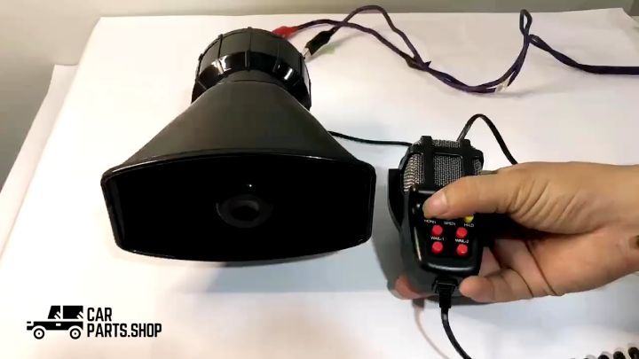 Car Siren Vehicle Horn With Mic Pa Speaker System Emergency Sound 100w  Wangwang Siren