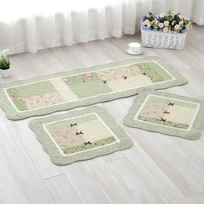 MUZHI | All Cotton Car Seat Cushion Three-Piece Set Anti-Slip Mat Country Field Cloth Art Car Seat Pad Modern Simple Style Home Fabric
