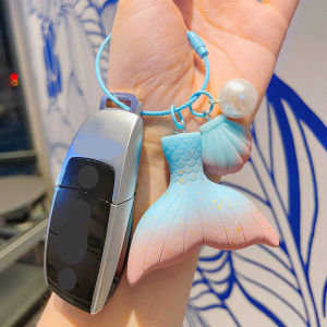 Cute Mermaid Keychain Marine Life Shell Starfish Keyring Pendants for Women Girls Handbag Decor Charm Handmade Jewelry Gifts