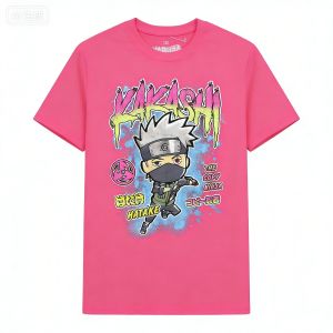 Bandai | Naruto Shippuden Kakashi Cấp Bậc Sĩ Quan Áo Thun Cotton Người Lớn Thoáng Khí Nhẹ Tay Ngắn Cổ Tròn Y2K Phong Cách Thoải Mái Đi Du Lịch Mặc