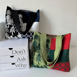 Urban Minimalist สไตล์ต้นคริสต์มาสทอกระเป๋าขนาดใหญ่ความจุกระเป๋าถือไหล่เดี่ยวสําหรับผู้หญิงแฟชั่น All-Match Tote