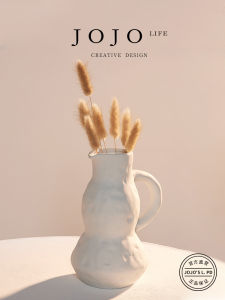 Nordic Dried Flower Vase White Ceramic Home Decoration JOJOS L. PD.distribution Simple Modern Style Small Flower Pot Ornament