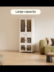 EE HOME Large Capacity Partition Cabinet Wardrobe Storage Multipurpose Stackable Adult/Kids Storage Cabinet With Pulley - SCH03
