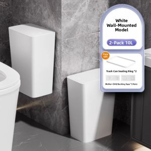 CHAHUA | Wall-mounted Bathroom Trash Can High Capacity Press-to-open
