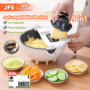 JFS 9 In 1 Vegetable Chopper Kitchen Multifunction Drain Basket Potato and Carrot Slicer
