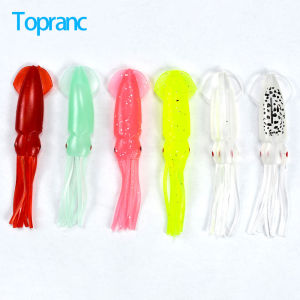 Topranc 10Pcs/lot 12cm Soft Octopus Lure Squid Skirt Fishing Baits LUYA Artificial Bait for Sea Bass Tuna