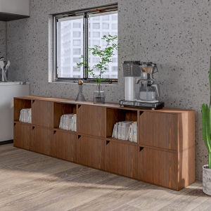 Free Standing Bookcase with Door Staircase Cabinet Storage Shelf Medium Single Compartment Floor to Ceiling Assembly Cabinet