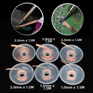 Dây Hút Thiếc Hàn 1.5M Loại Bỏ Mối Hàn Kèm Dây Dẫn 1mm Đến 3mm Dùng Cho Sửa Chữa BGA Làm Sạch Hợp Kim Đồng Dụng Cụ Vệ Sinh Flux.