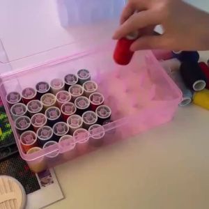 42 Roll Sewing Thread Storage Box Transparent PP Plastic embroidery Sewing Set Storage Box Portable Large Capacity