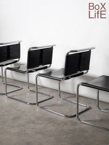 Box Life Hall Stainless Steel Dining Chair Mid-Century Saddle Leather Armchair Nordic Designer Minimalist Universal Chair