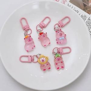 MOMO Cute Luminous Capybara Keychain Bag Key Ring Backpack Pendant Decoration For Kids Gift