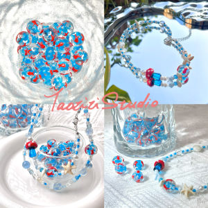 Hand-Painted Handmade Murano Glass Beads DIY Bracelet Necklace Accessories Goldfish Bubble Water Fashion Jewelry Components