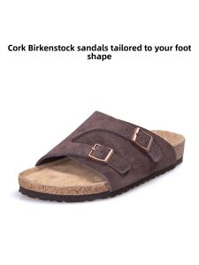 THEMULE | Thick Leather Wide Band Cork Bottom Slipper