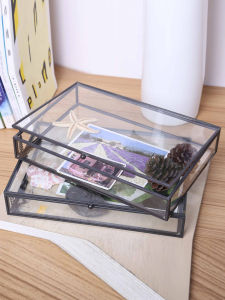 Custom Antique Rectangular Glass Jewelry Storage and Display Box
