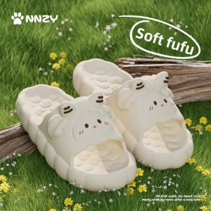 MONLEYTA | Cartoon Sheep Slippers Girls Indoor Summer Home Use Anti Slip Comfortable EVA Smell Proof Flat Sandals Footwear For Women