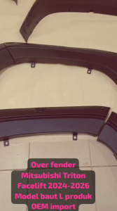 OVER FENDER FENDER TRIM MITSUBISHI L200 ALL NEW TRITON FACELIFT 2024 2025 2026 PRODUK IMPORT PLASTIK ABS MODEL BAUT L