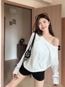 เสื้อยืดคอกลมแขนยาวหลวมๆ สำหรับผู้หญิง ใส่ไปโยคะ ออกกำลังกาย วิ่ง หรือเล่นกีฬาอื่นๆ ด้วยผ้าที่ระบายอากาศได้ดี