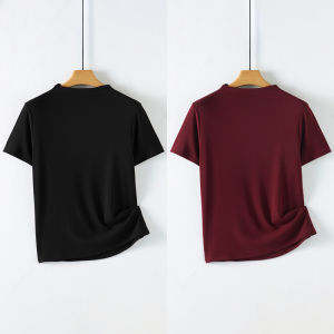 miiow | Slimming Effect Modal Short Sleeve T-Shirt Shoulder Width Regular Fit Summer New Style Casual Base Shirt For Women