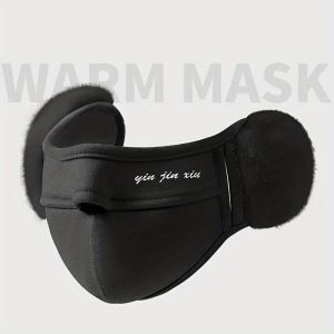 WRELS | Winter Face Mask Windproof Warm Plush Lined Earmuffs Mask Anti-Cold Thermal Dustproof Women Men Breathable Cycling Earflap Mask