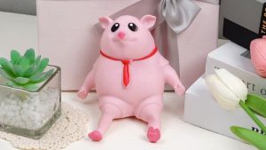 Pink Pig Doll Decompress Toys 3D Animal Squeeze Toys Funny Pig Man Sensory Stress Toy Stress Relief
