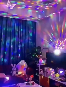 Disco Light Rotating Bulb Upgraded Rotating Disco Ball Light with Crystal Effects LED Rainbow Color Changing Stage Light Magical Disco Ball Light 360° Rotating Crystal Magic Sphere LED RGB Color Changing Stage Light for Party/Club/Wedding Smart Sound