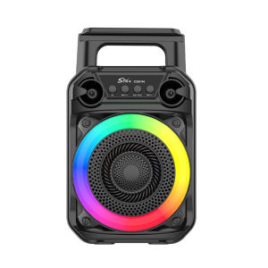 Outdoor Indoor Portable Bluetooth Speaker with Microphone RGB Lighting for Karaoke and Music Playback