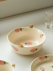 Ceramic Rice Bowl Cute Childrens Small Bowl Personal Dedicated Breakfast Yogurt round Shape Household Dining Utensils