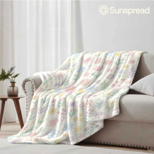Beast Kingdom | beige hand drawn floral Soft Warm Flannel Blanket Lightweight Cozy Christmas Halloween Home Decor Room