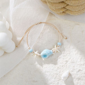 Bohemian Ceramic Starfish Conch Shell Beaded Bracelets for Women Handmade Braided Adjustable Bracelet Beach Party Jewelry