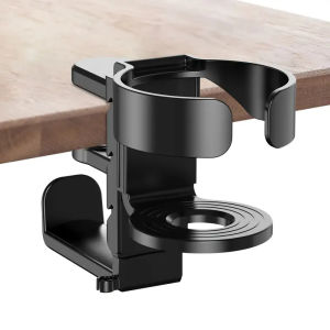 Drill - Free Headphone Holder & Cup Holder 360° Rotatable Desk - Side Cup Tray Organizer