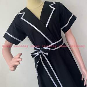 SHANE CLOTHING LIST DRESS KOMBINASI MODEL IKAT KATUN POPLIN KOREAN STYLE 2564