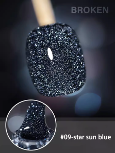 1-12pcs ZH Deep Blue Crushed Diamond Gel Nail Polish Colorful Reflective Super Flash Nail Salon Home DIY Nail Art Nail Supplies