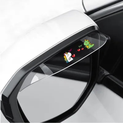 2Pcs Car Rearview Mirror Rain Cover Carbon Fiber Side Mirror Protector Waterproof Shield Rain Eyebrow Universal Auto Accessories