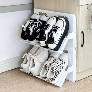 ตู้รองเท้าพับได้แบบตั้งได้ ชั้นวางรองเท้า พื้นที่แยกส่วน เรียงลำดับ ชั้นวางรองเท้าสำหรับหอพักนักเรียน ชั้นวางรองเท้าที่ประตูหน้าต่าง