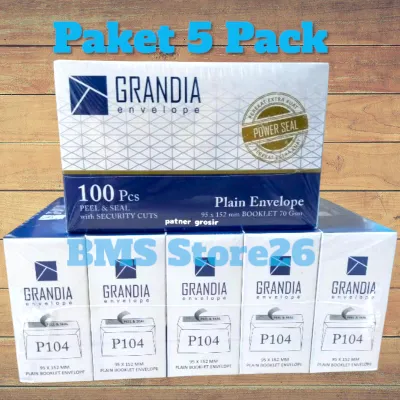 Paket 5 Pack - Amplop Grandia 104 - Amplop Putih - Amplop Kondangan - 1 Pack Isi 100 Pcs